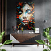 Woman Brushed Aluminum Dibond Wall Art.